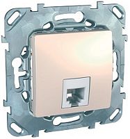 Розетка телефонная без рамки Schneider Electric Unica 1-м. RJ11 бежевый картинка